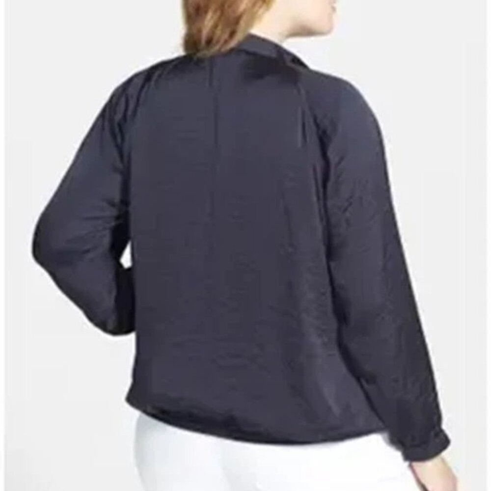 MICHAEL KORS Asymmetrical Oversized Zipper Front NAVY Jacket ( LARGE ) NWT $160 - Picture 7 of 7